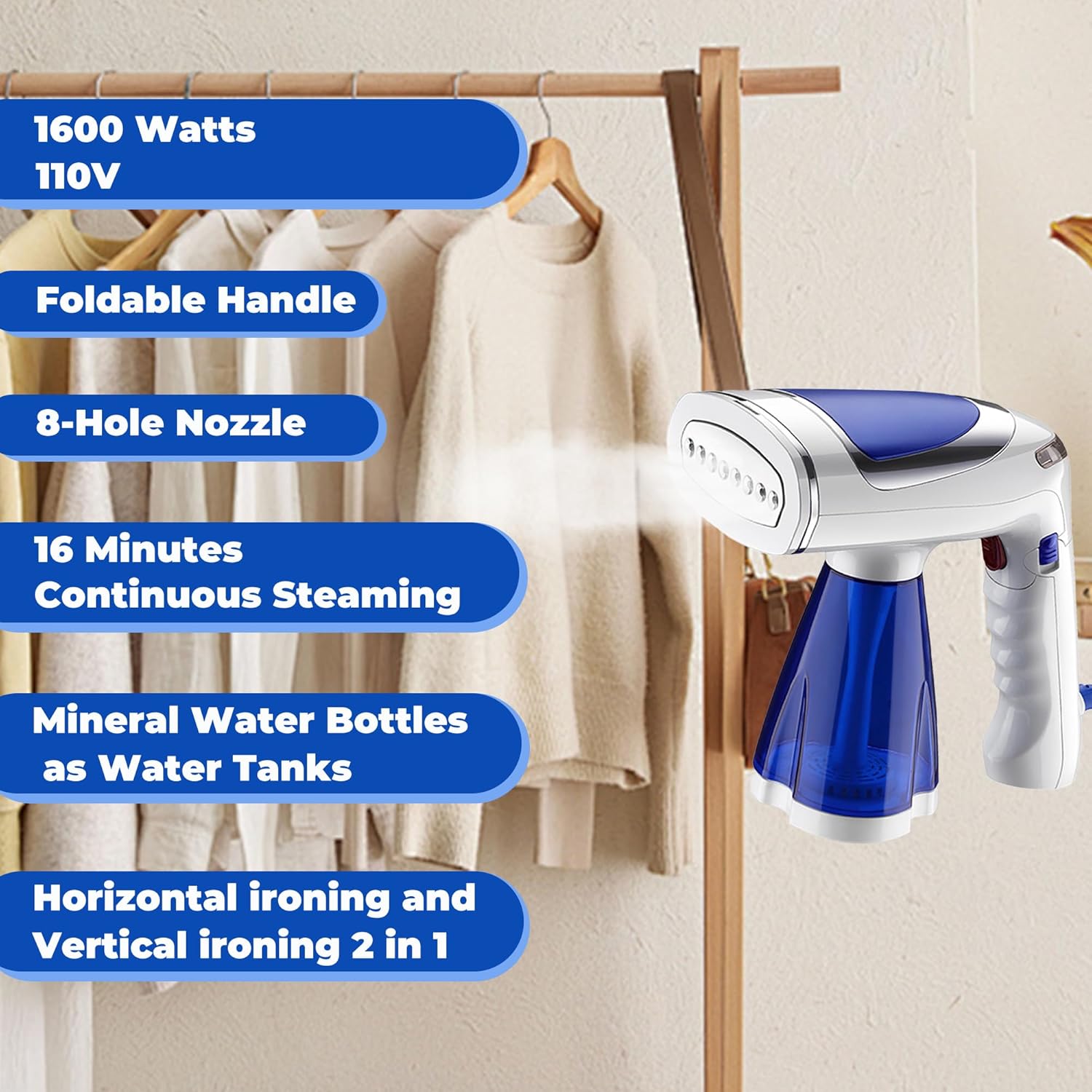 Effortlessly Remove Wrinkles with the GRETMIX Portable Clothing Steamer