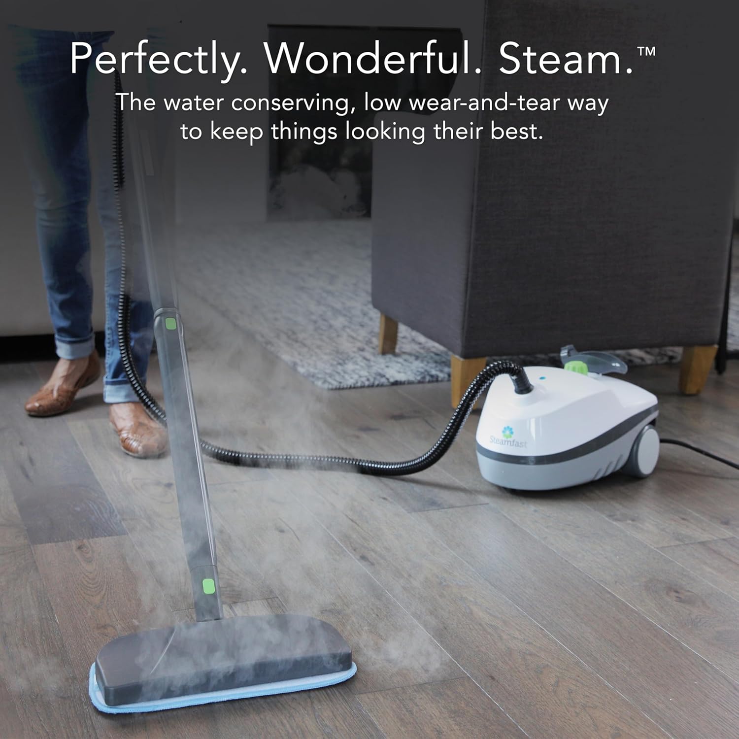 Steamfast SF-370 All-Natural 15-Foot Canister Cleaner with 15 Accessories