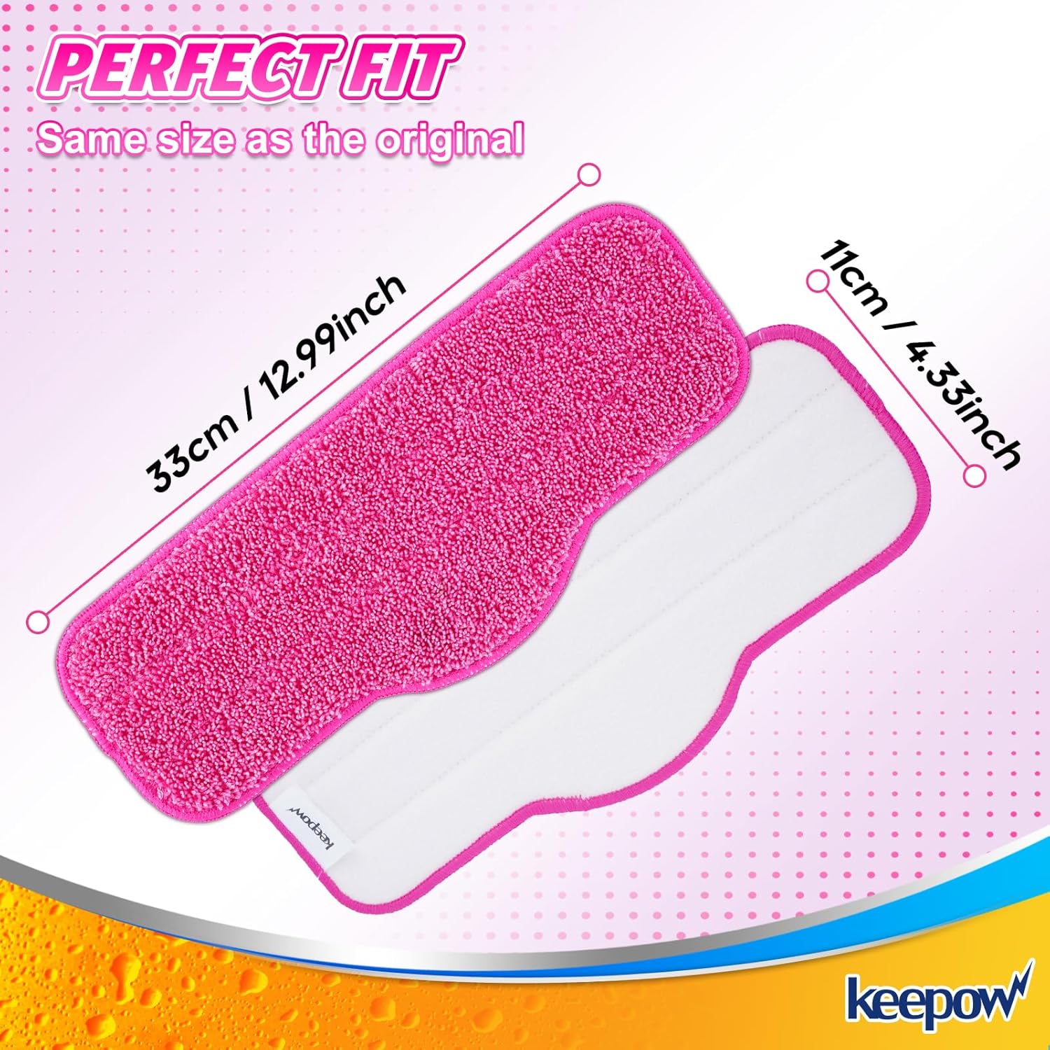KEEP POW Microfiber Steam Mop Pads 4 pack
