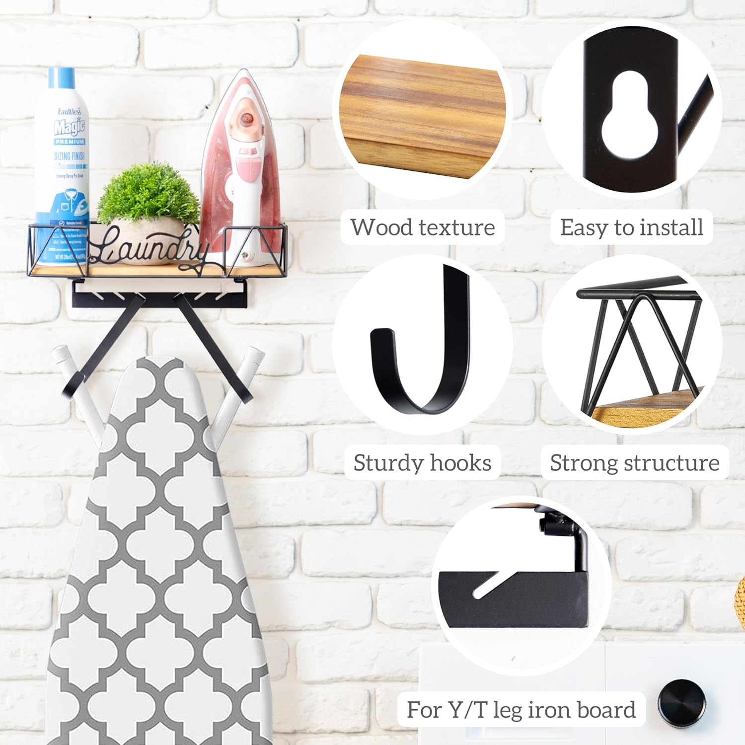 Stylish Ironing Board Holder for Efficient Laundry Storage