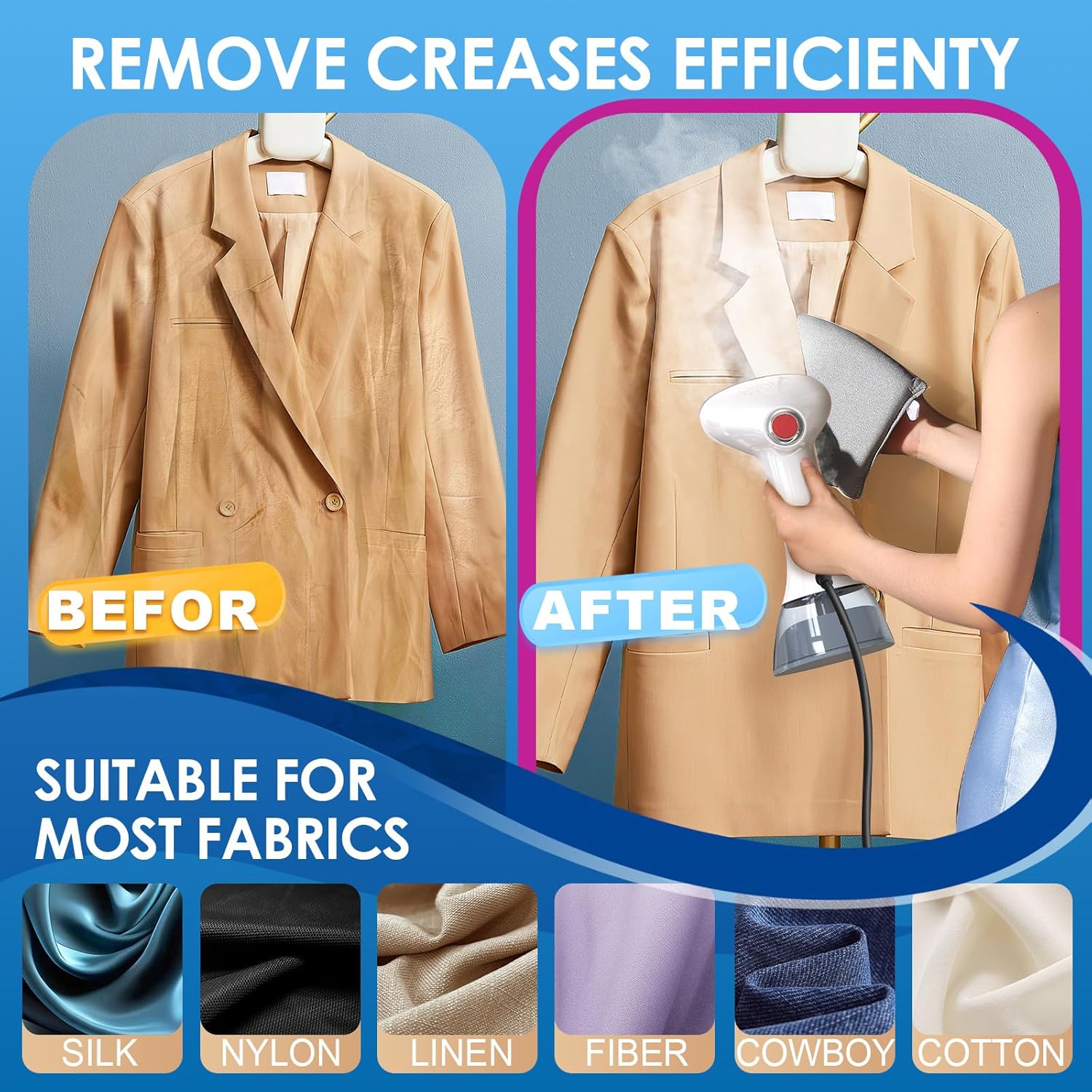 Fast 30S Steamer for Clothes wrinkles Removal Wrinkles Free
