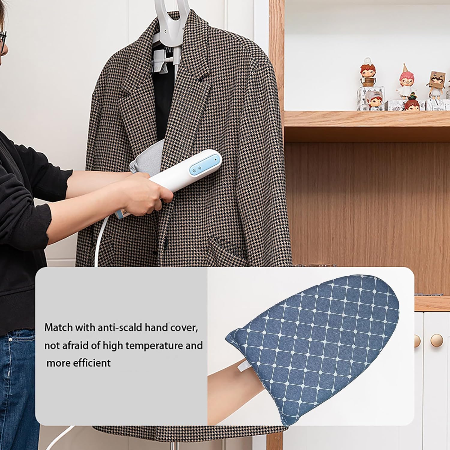 Foldable Ironing Rack with Adjustable Hanger for Home Outdoor Use
