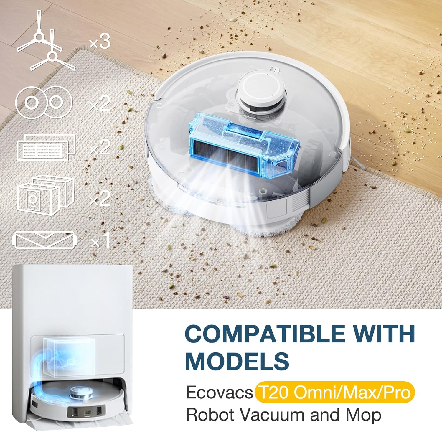 REPLACEMENT PARTS FOR ECovacs T20 OmniMaxPro Vacuum Cleaner Kit
