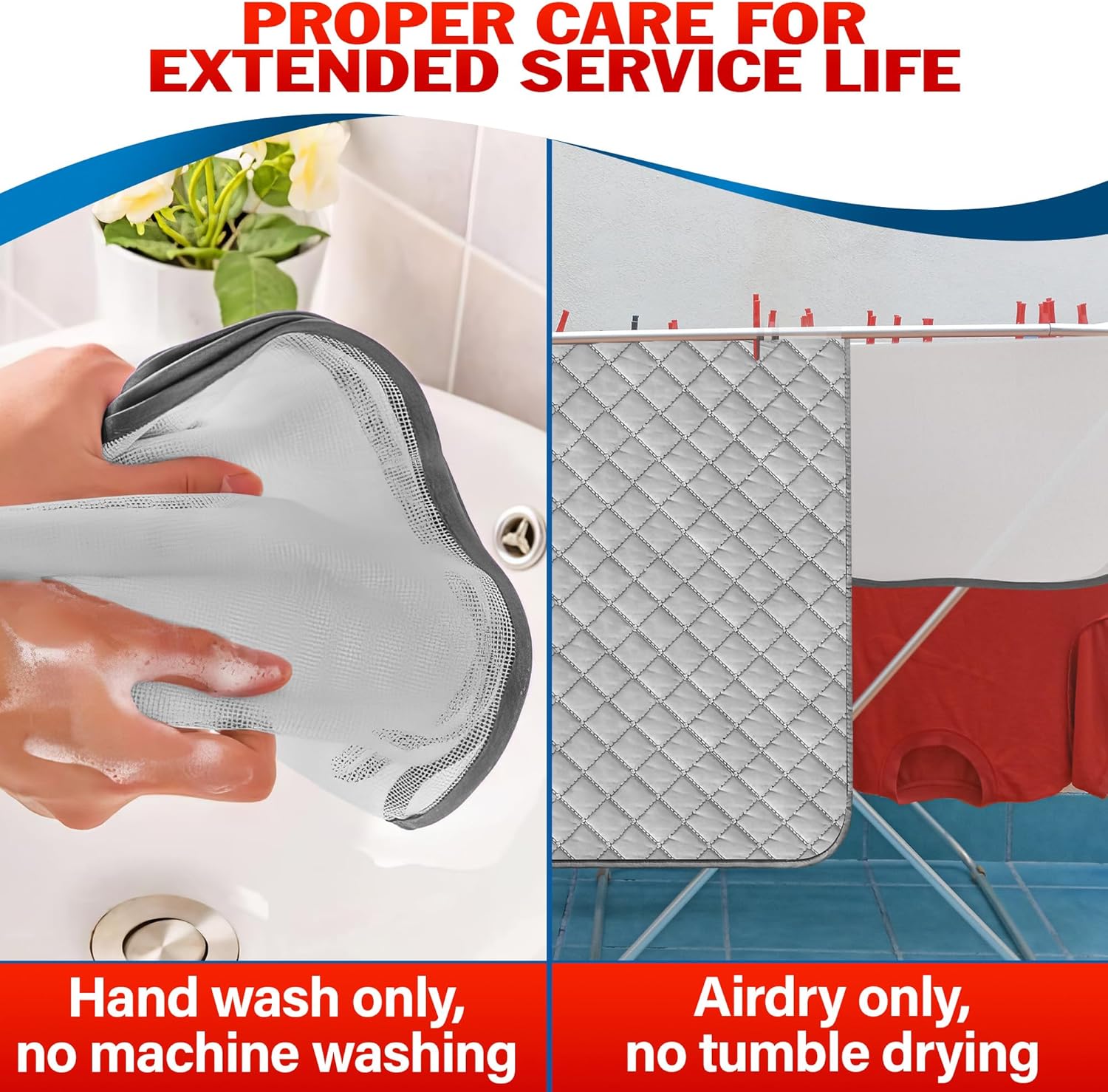 LagartoTable Top Ironing Pad - Portable Durable for Glass Metal Wood Surfaces