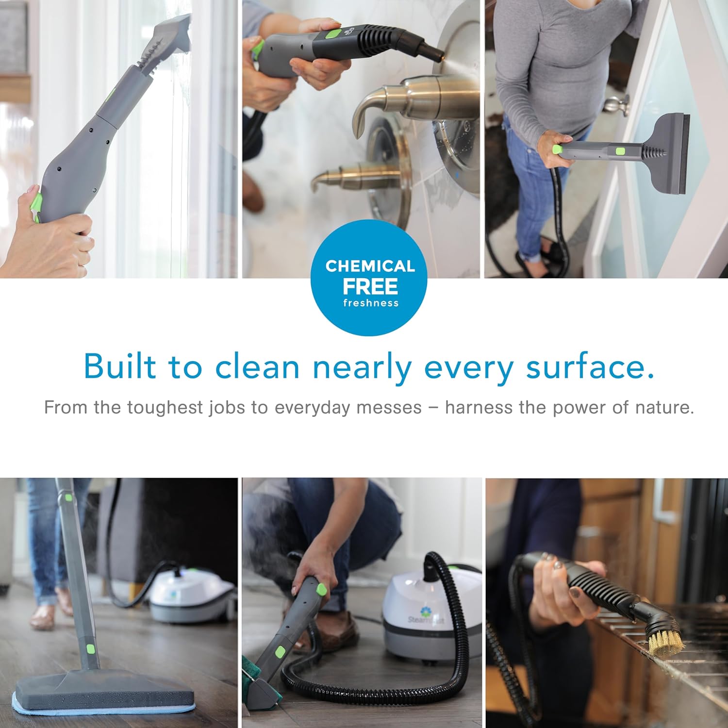 Steamfast SF-370 All-Natural 15-Foot Canister Cleaner with 15 Accessories