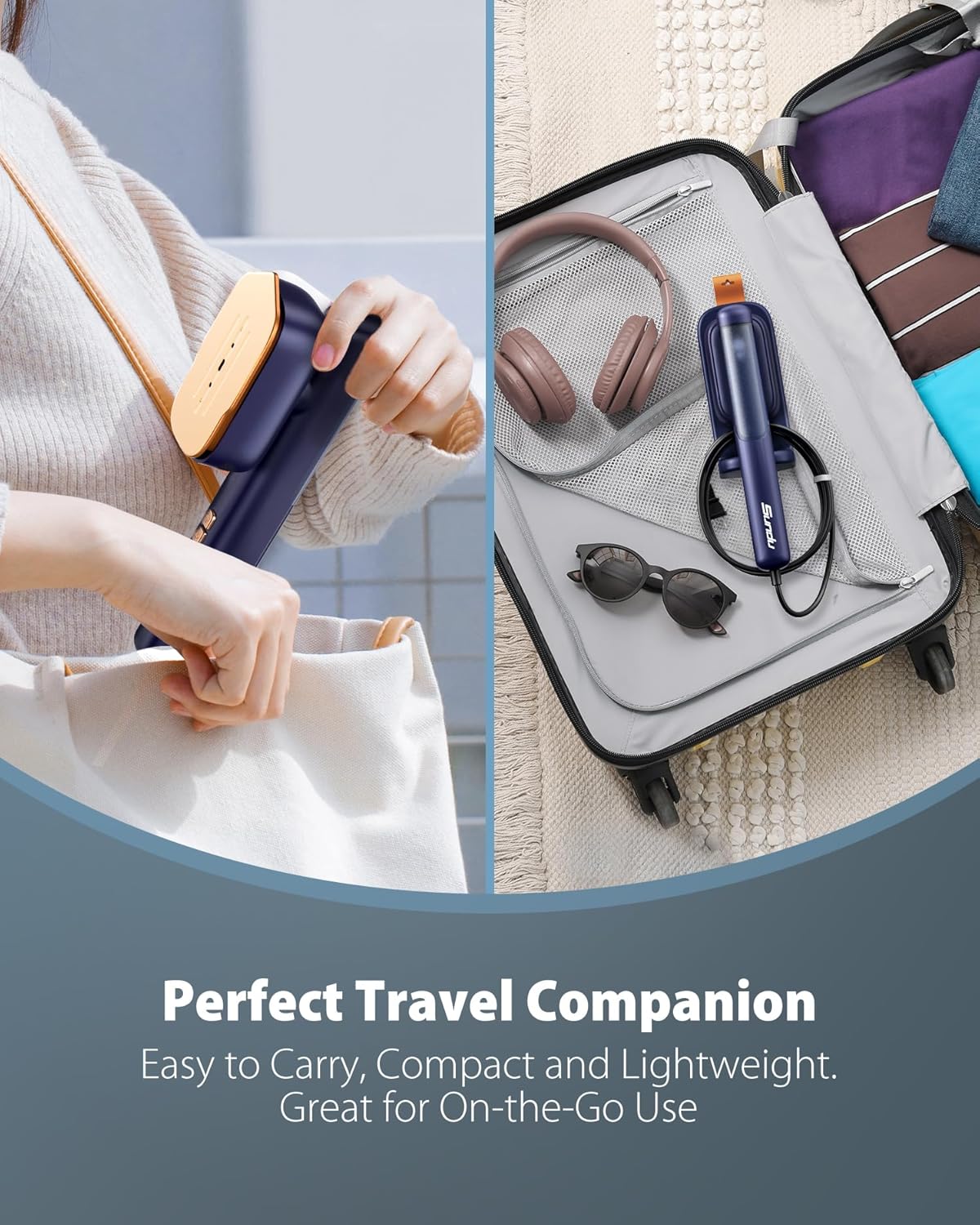 Sundance Travel Steamer 100-240V - Handheld Garment Steamer Iron 2-in-1