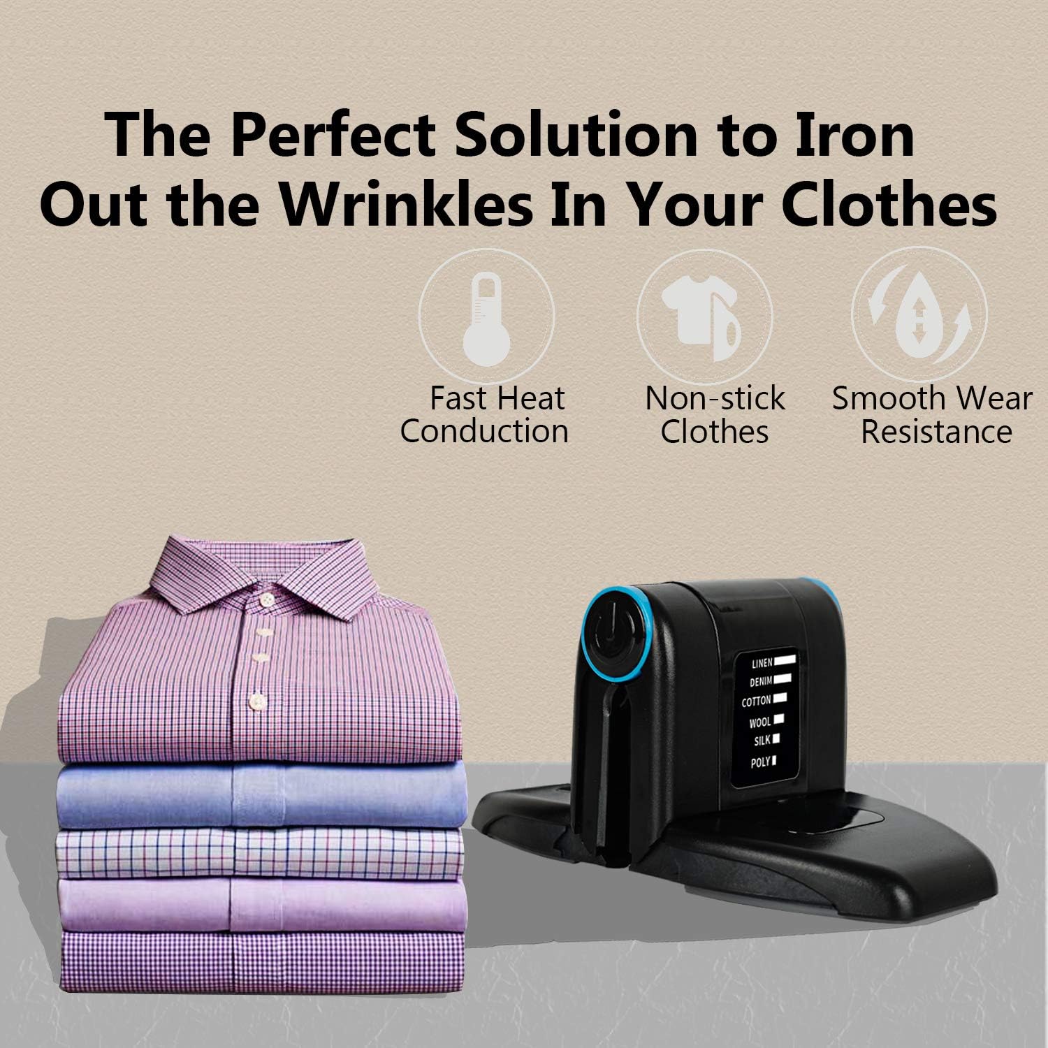 Portable Folding Mini Collar Iron 6 Heat Settings