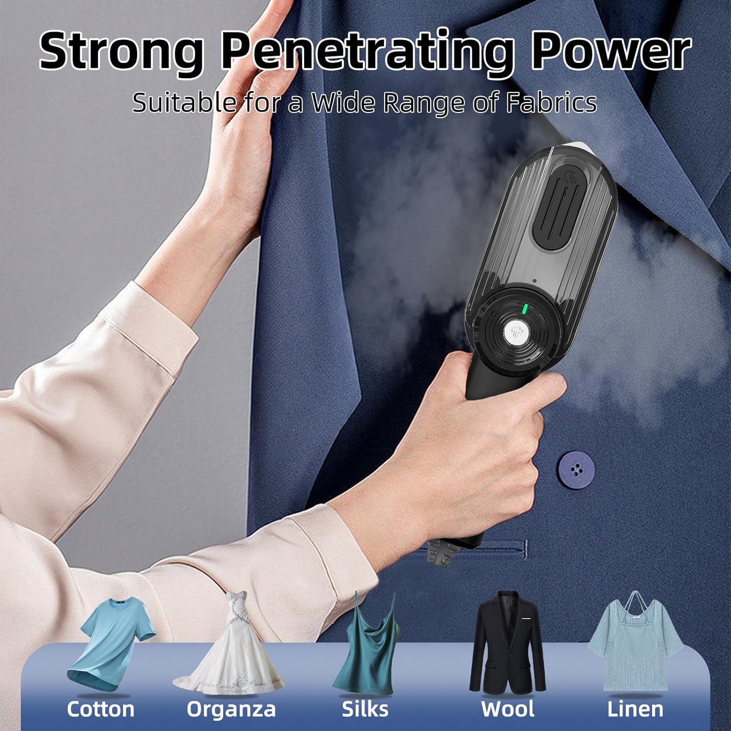 Travel Steamer Iron - 1000W Portable Mini Clothes Steamer Black
