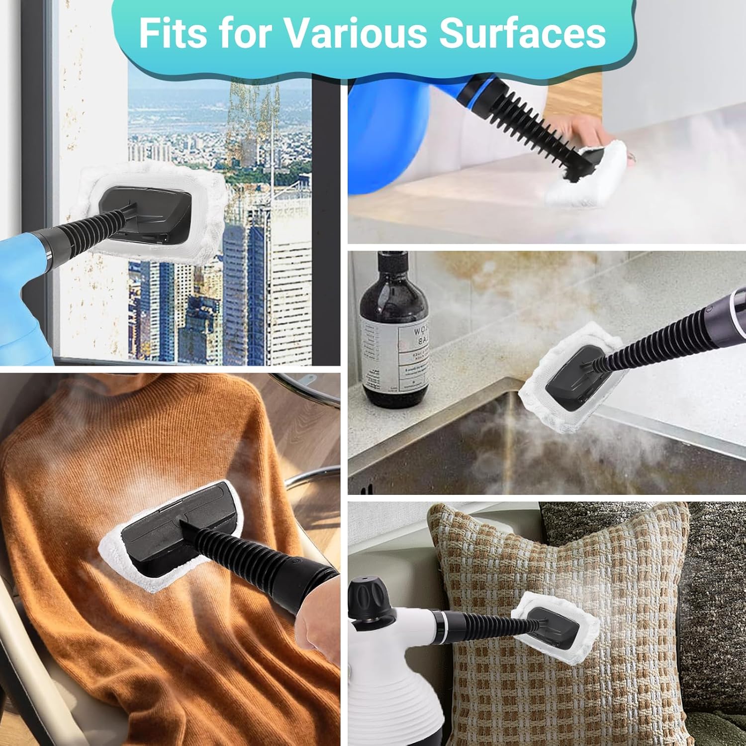 ZANHIX 8-Piece Steam Mop Pads for Handheld Steam Cleaners