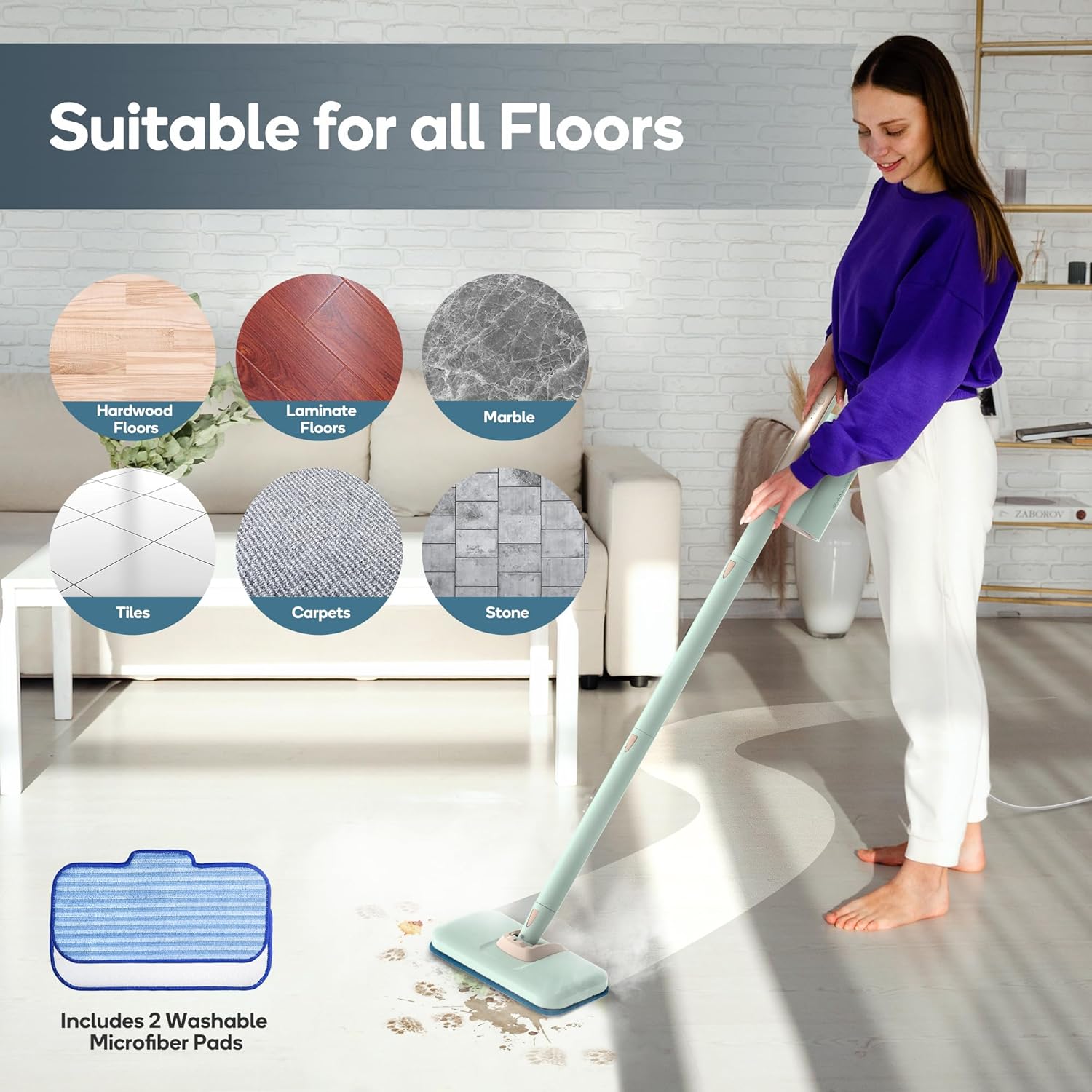 10x Powerful Steam Mop for All Surfaces