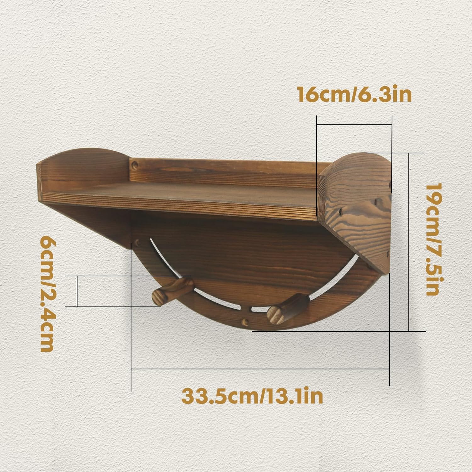 Ironing Board Holder Wall Mount T Y Shaped Brown