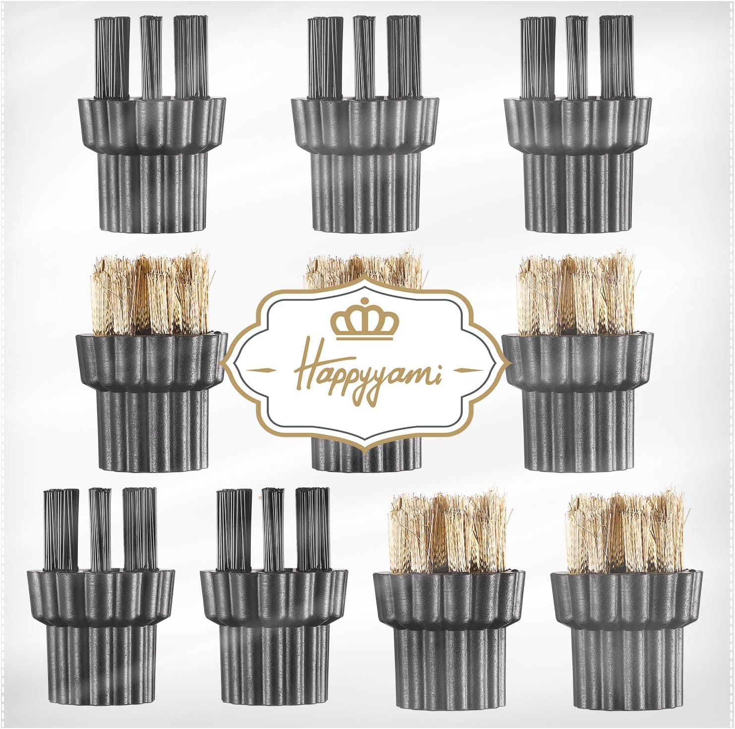 Happyyami 10PCS Steam Mop Brush Heads Brass M8 Replacement Set