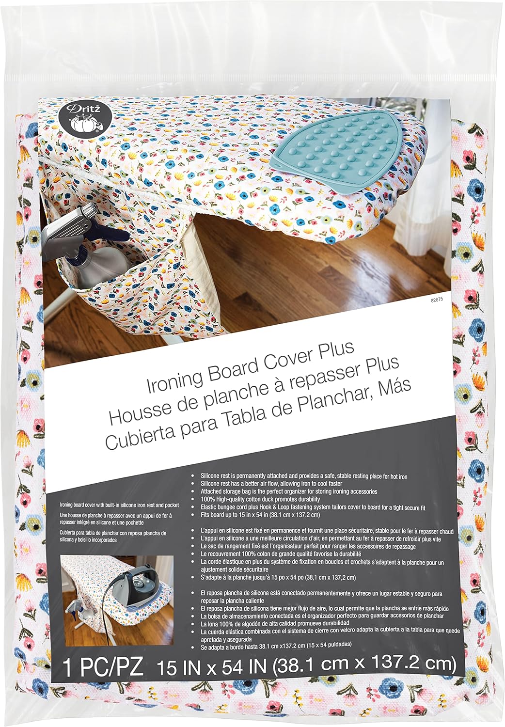 Dritz 54x15-Inch Ironing Board Cover with Plenty of Storage