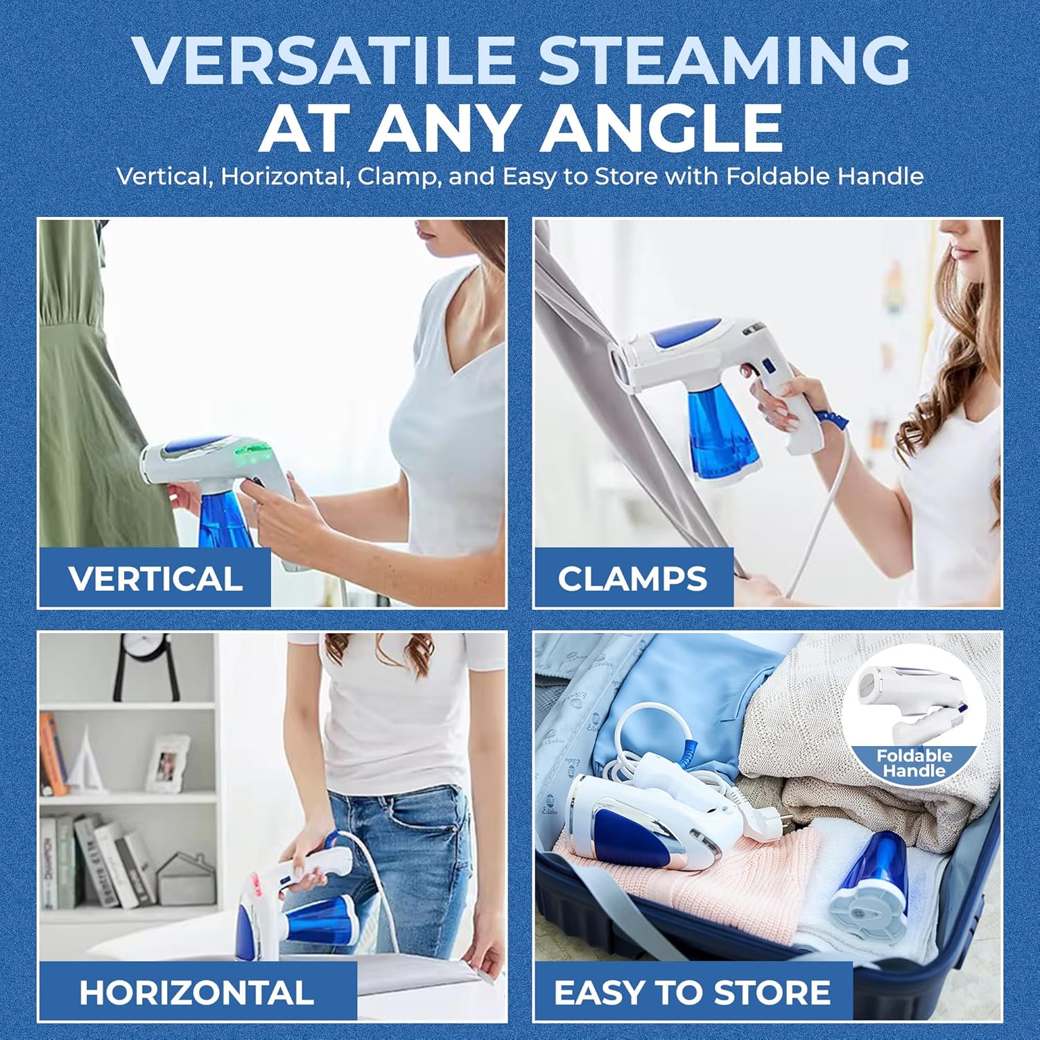 Elevanza Clothes Steamer 1600W Fast Wrinkle-Free Travel-Friendly
