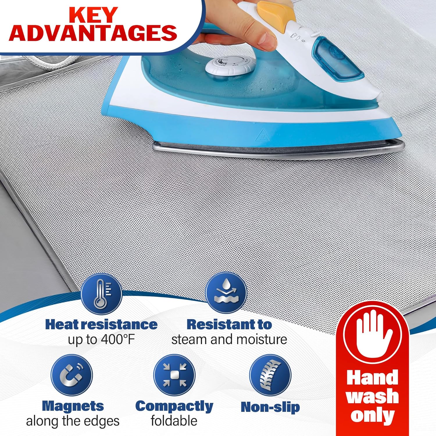 LagartoTable Top Ironing Pad - Portable Durable for Glass Metal Wood Surfaces