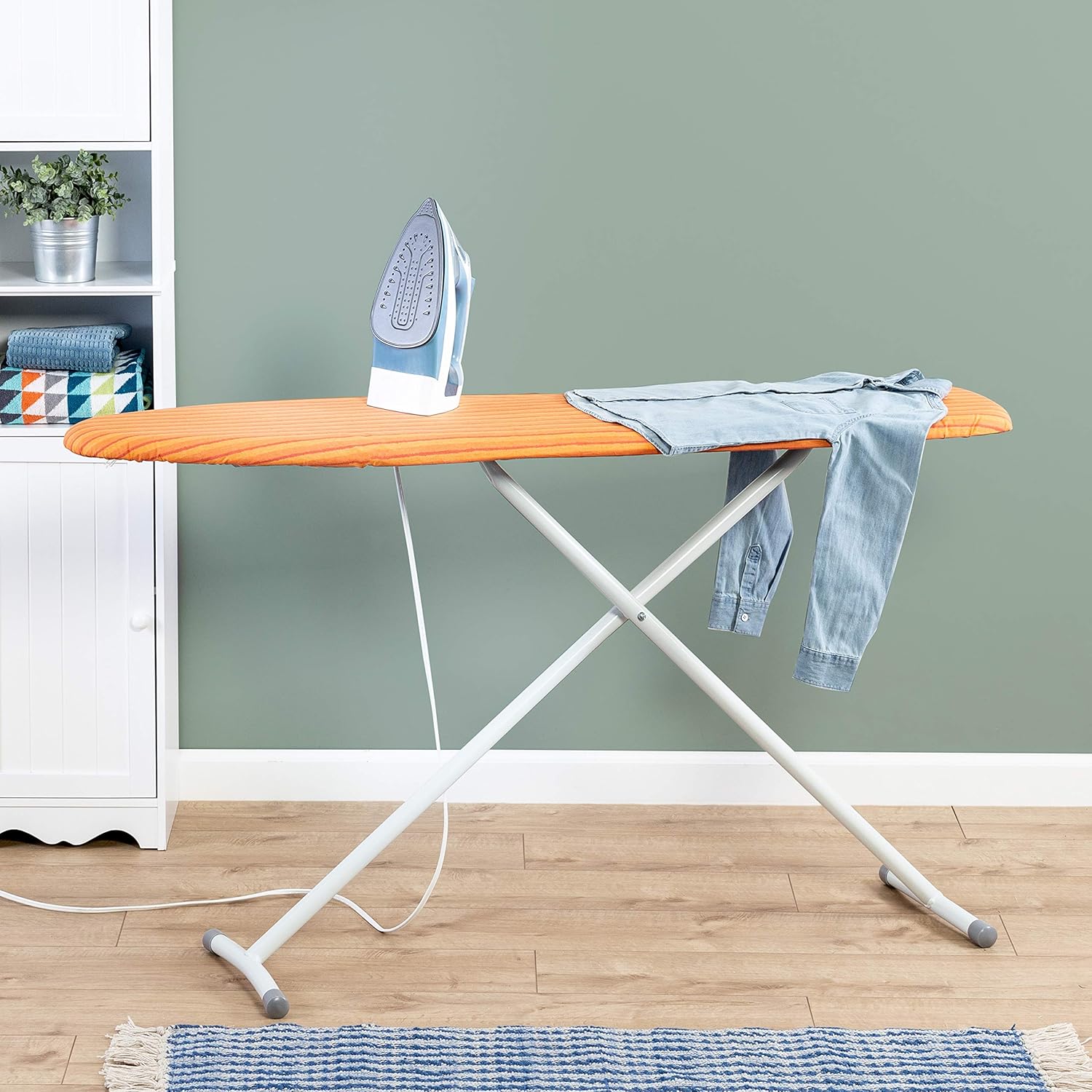 Collapsible Colorful Ironing Board Orange Easy Storage
